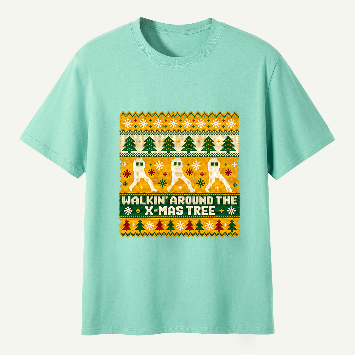 Walkin Around The Xmas Tree Ghost Christmas T-Shirt