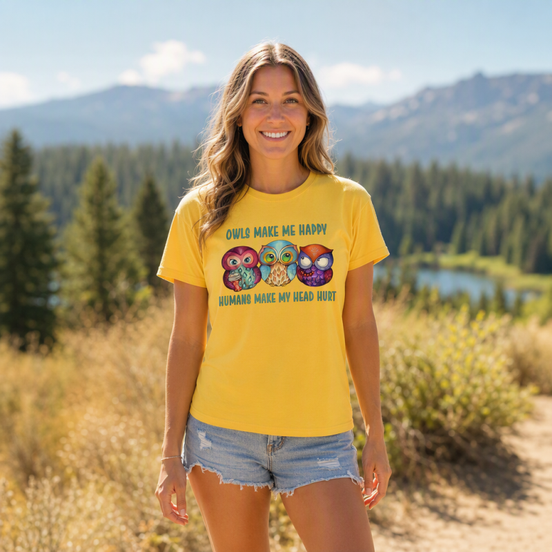 Owls Make Me Happy T-Shirt