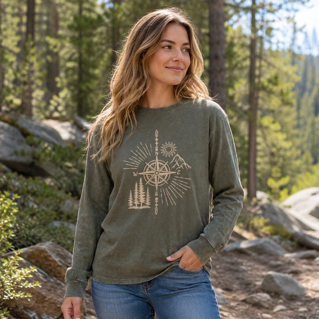 Find Your Way Outdoors Washed Long Sleeves