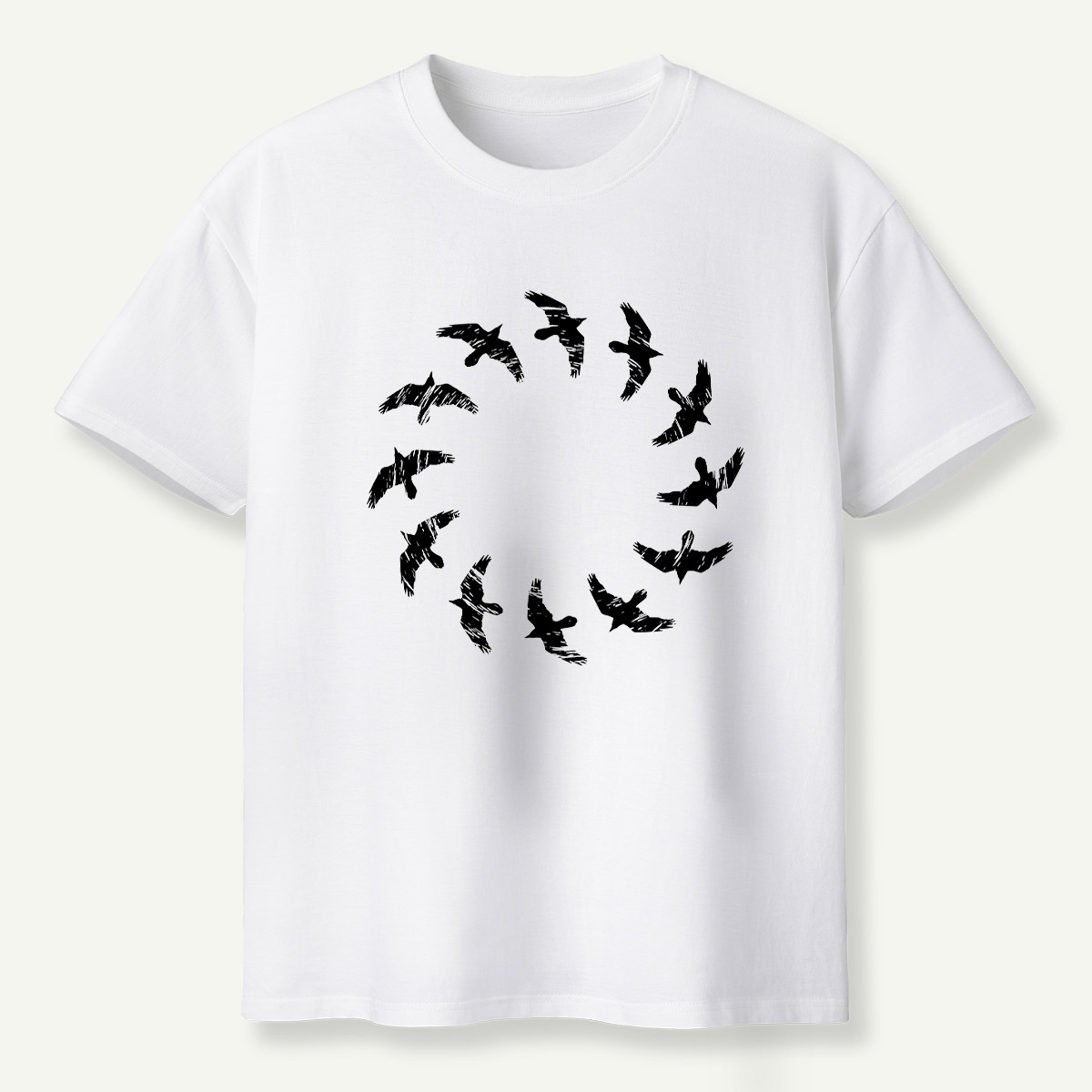 Raven Flight Circle Silhouette T-Shirt