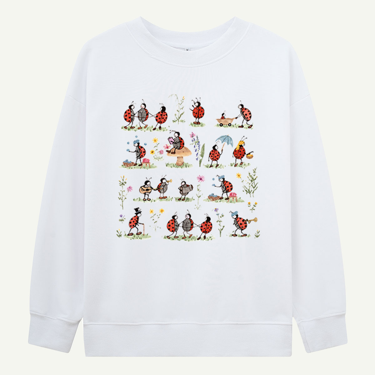 Ladybug and Flower Tee Sweatshirts