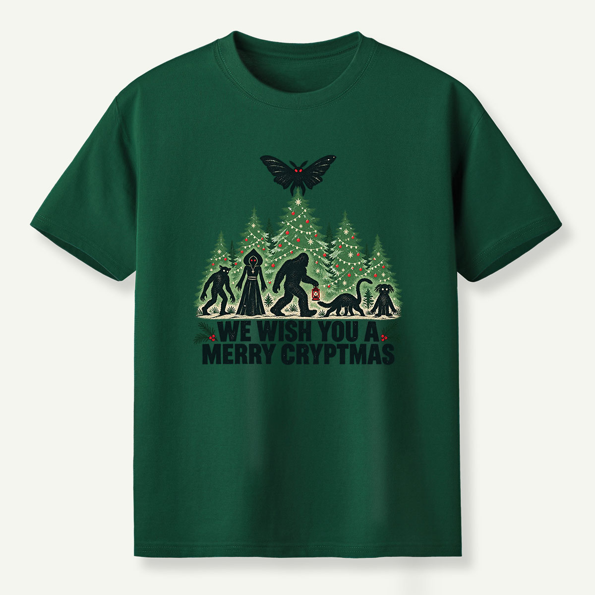 We Wish You A Merry Cryptmas Cryptid Forest Gathering T-Shirt