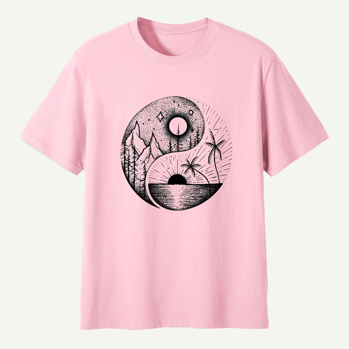 Yin Yang Sun Moon Forest Balance T-Shirt