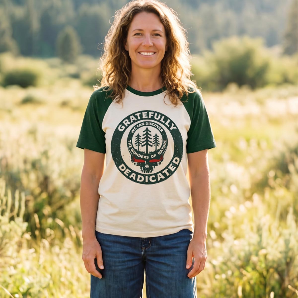 Gratefully Deadicated Stealie Grateful Dead Lightning Tree Raglan T-Shirt