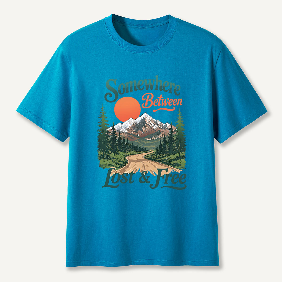 Somewhere Between Lost and Free Mountain Nature T-Shirt