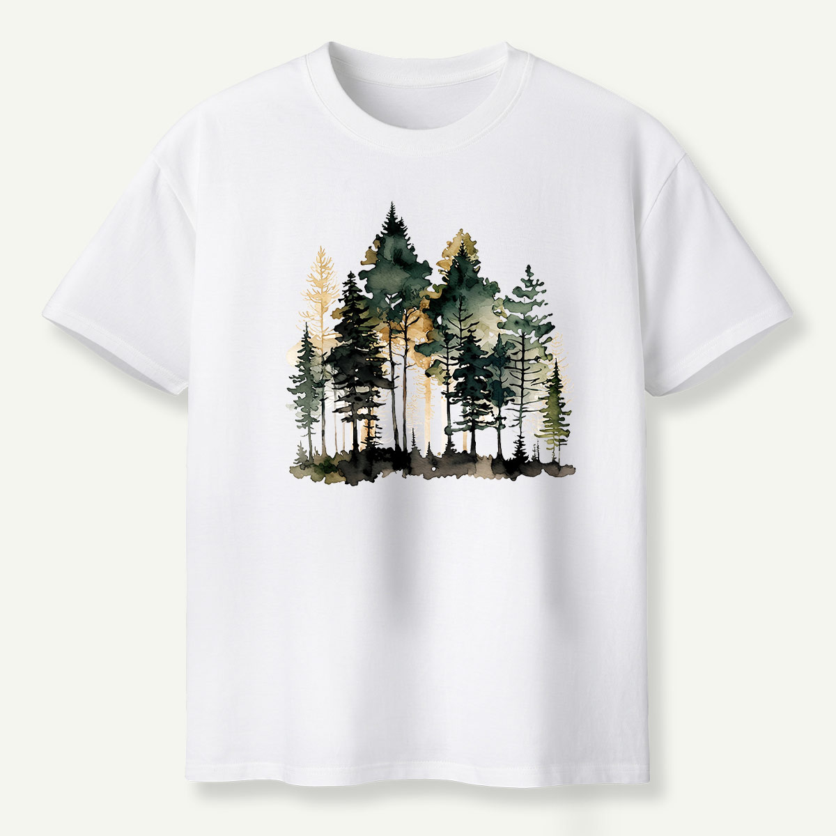 Watercolor Pine Forest Landscape T-Shirt