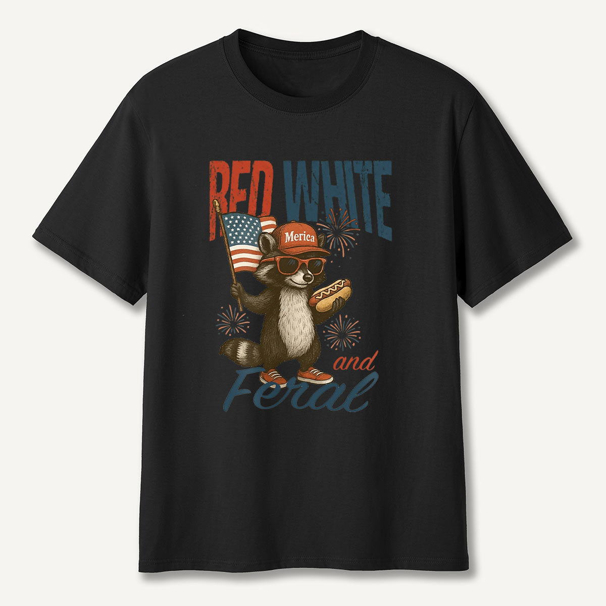America Flag Raccoon T-Shirt