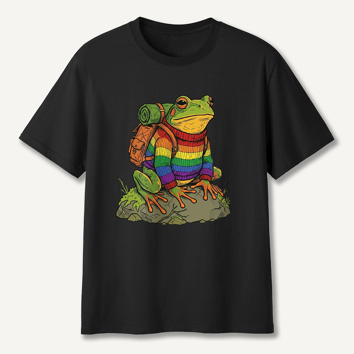 Frog Rainbow Backpack T-Shirt