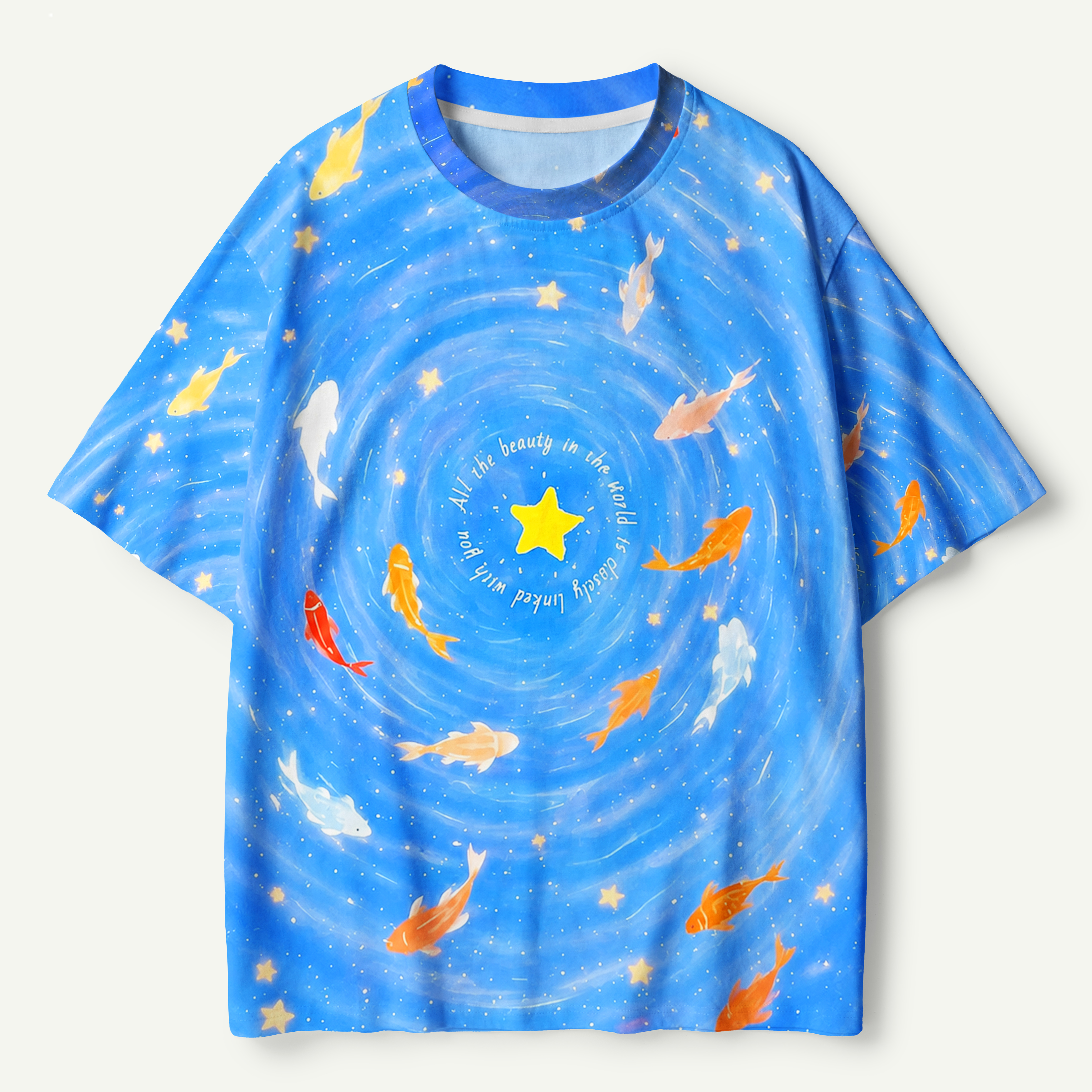 Swirling Koi Pond Blue Water Premium Pure Cotton Tee