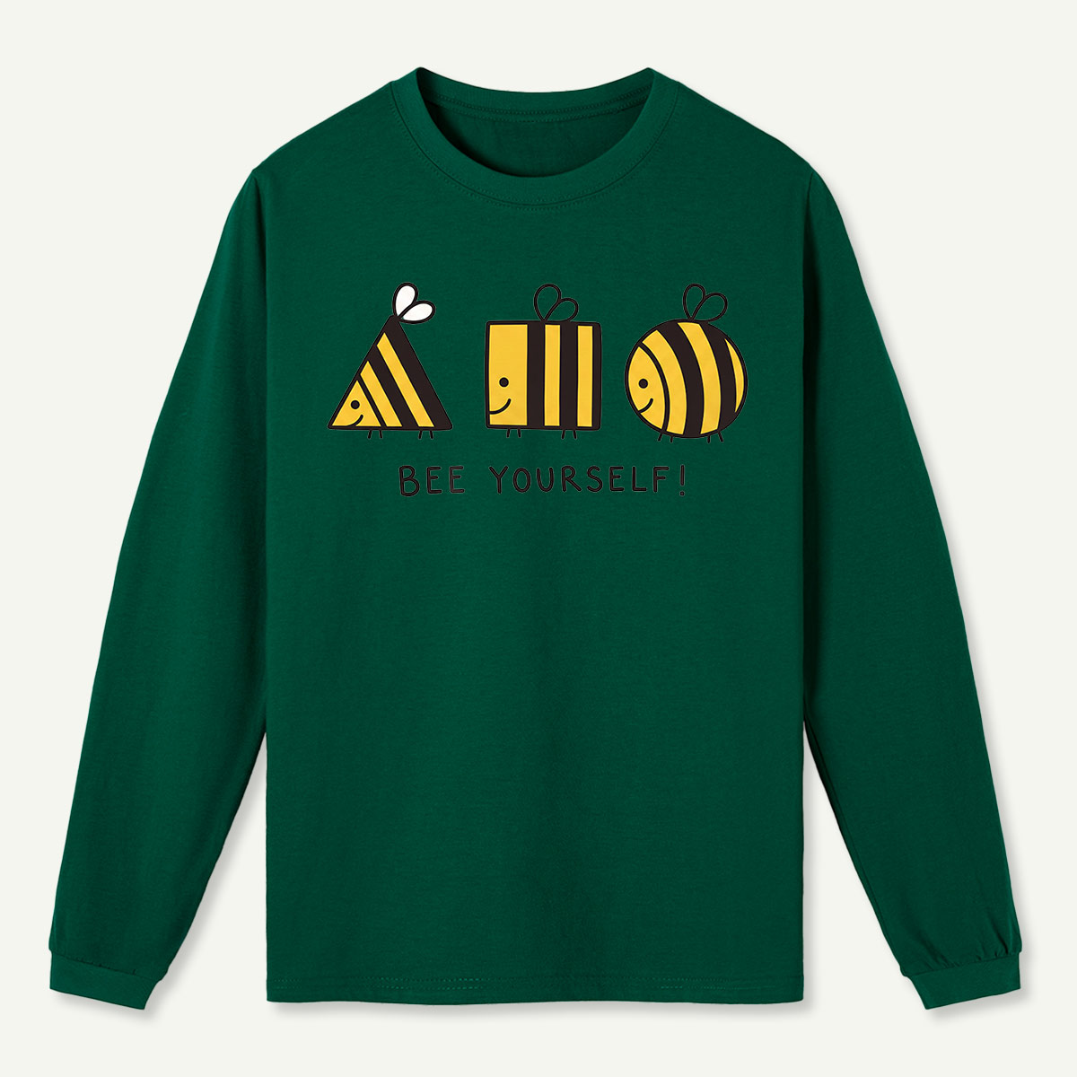 Bee Yourself Geometric Bees Long Sleeve T-Shirt
