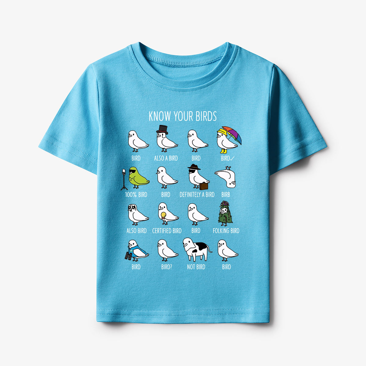 Know Your Birds Bird Chart Kids T-Shirt