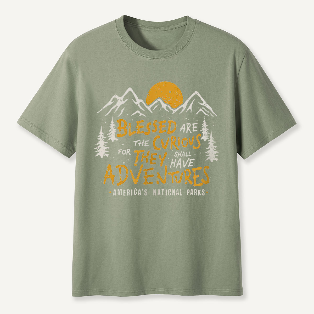 Blessed Are the Curious Adventure Mountains T-Shirt