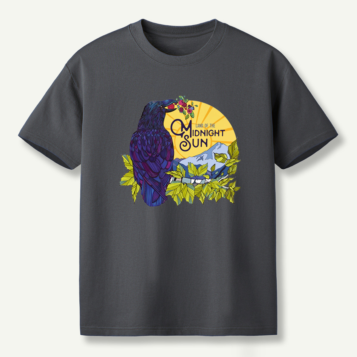 Land Of The Midnight Sun Raven Mountain Alaska Landscape T-Shirt