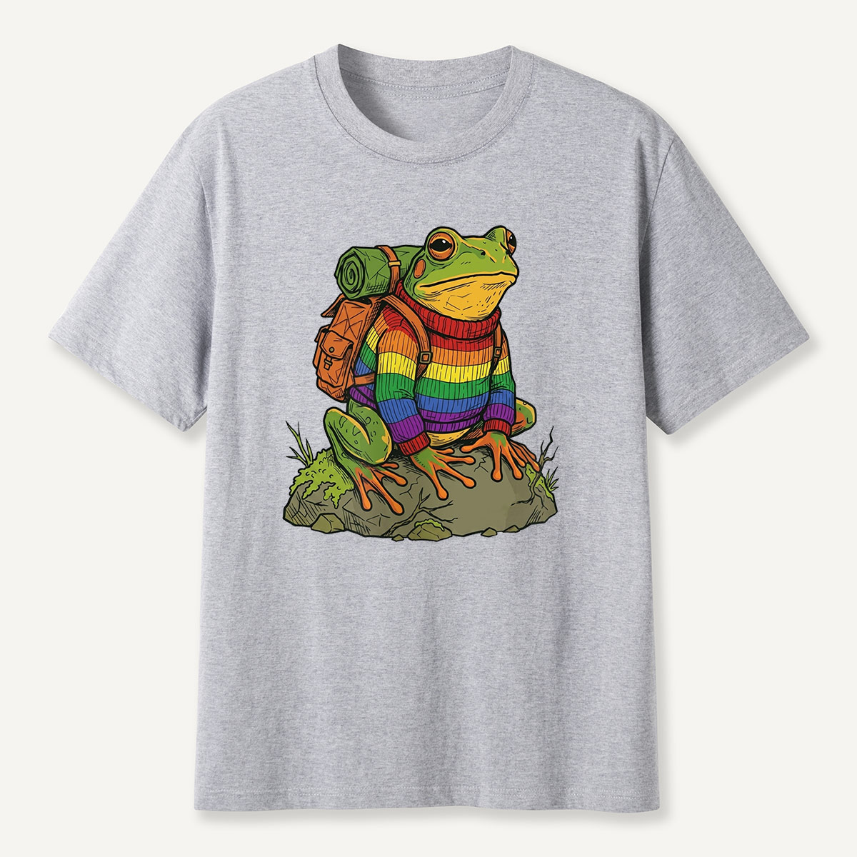 Frog Rainbow Backpack T-Shirt
