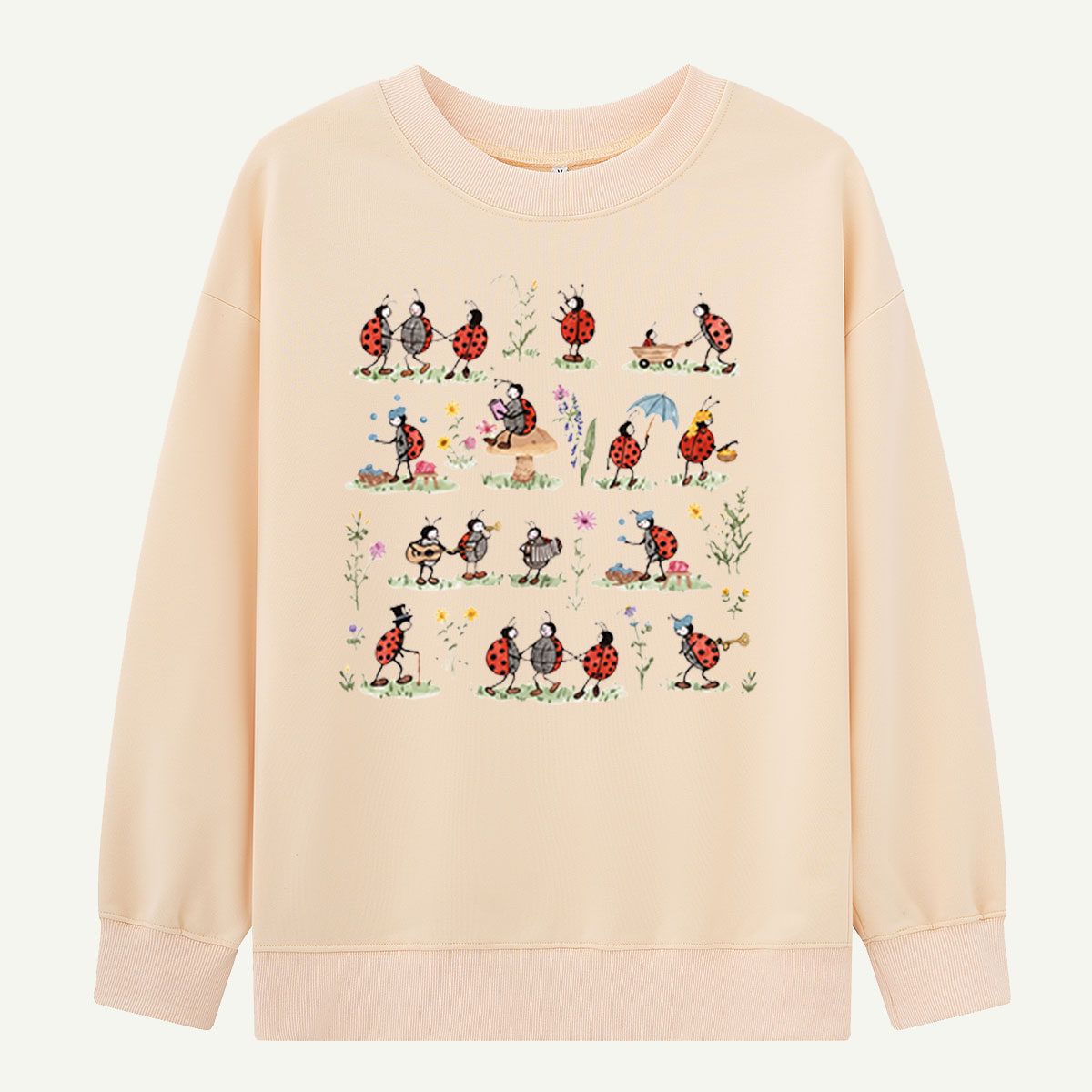 Ladybug and Flower Tee Sweatshirts