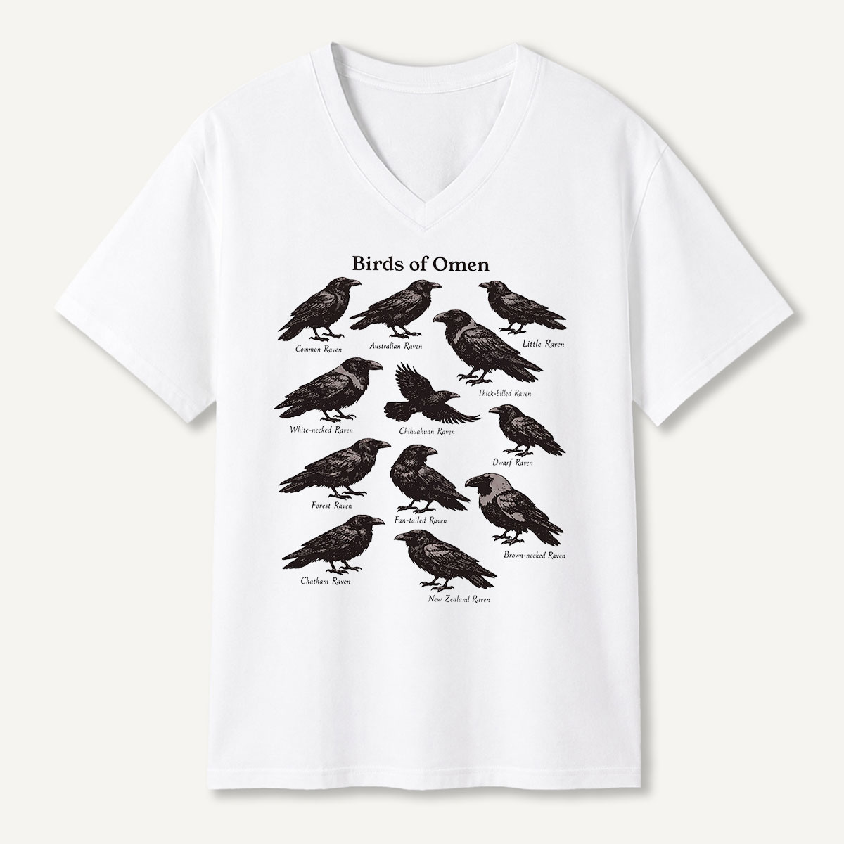 Birds Of Crows Crow Study V-neck T-Shirt