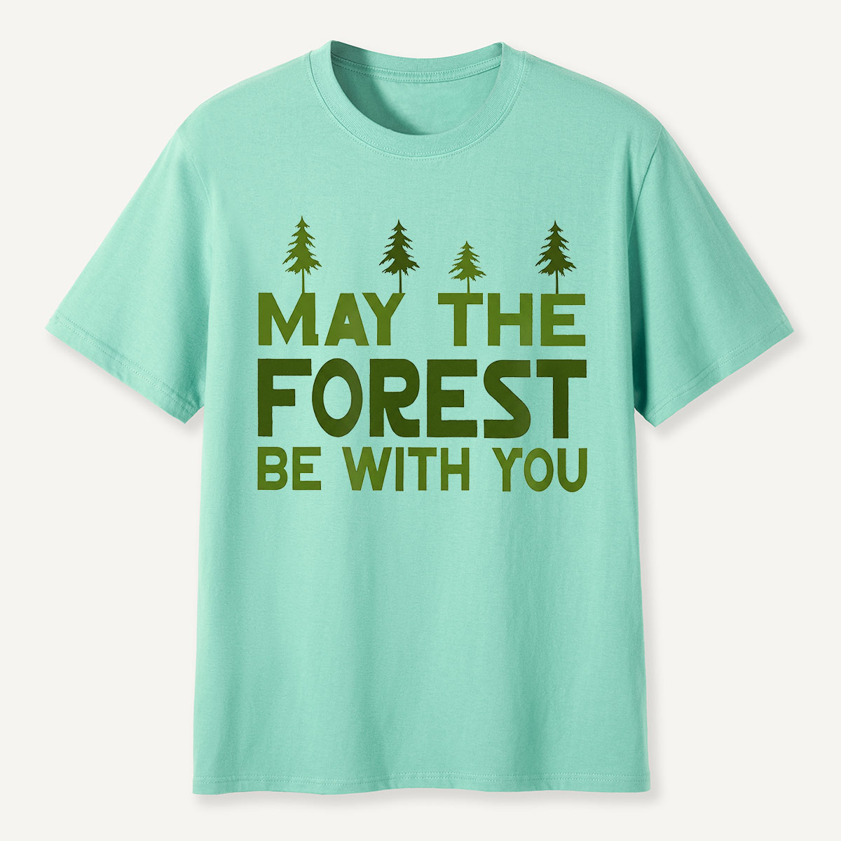 May the Forest Be With You Tree Line Mint T-Shirt