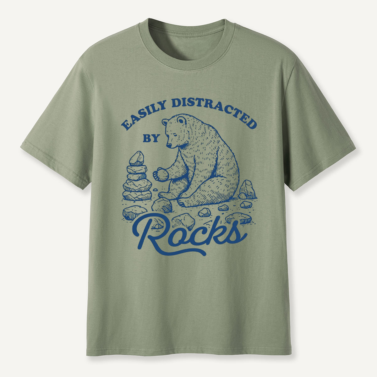 Easily Distracted By Rocks Bear T-Shirt