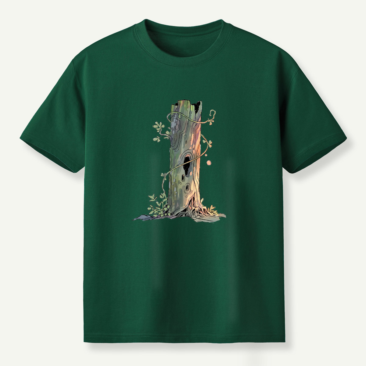 Mossy Hollow Tree Woodland Habitat T-Shirt
