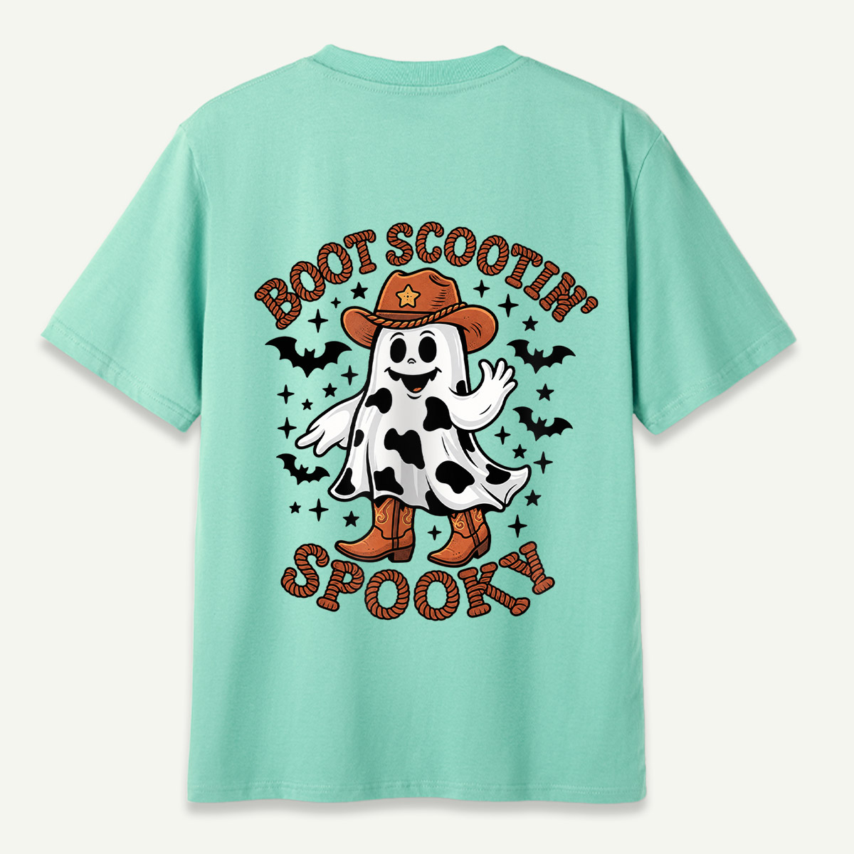 Boot Scootin Spook Ghost Cowgirl Graphic T-Shirt