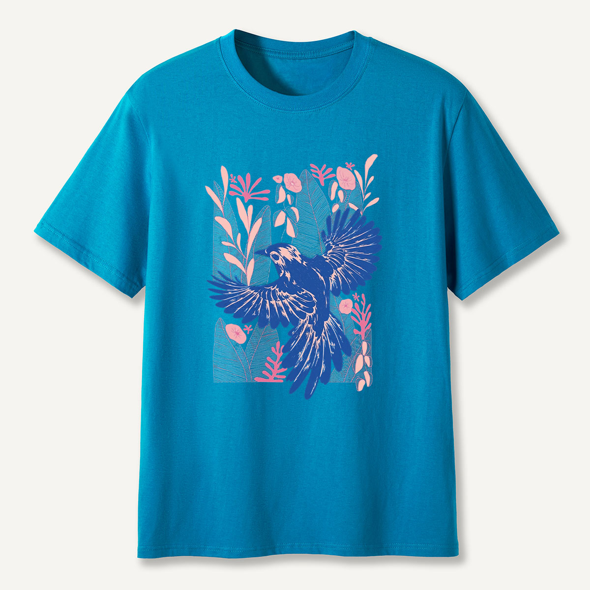 Vintage Blue Bird Botanical T-Shirt