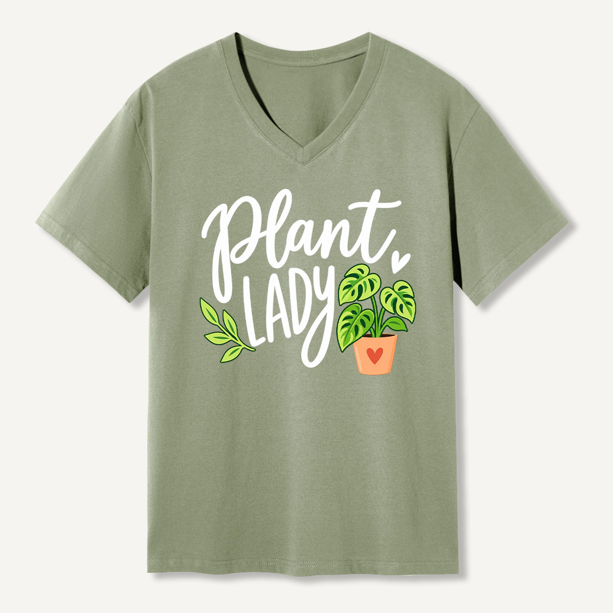 Plant Lady Monstera Houseplant Graphic V-neck T-Shirt