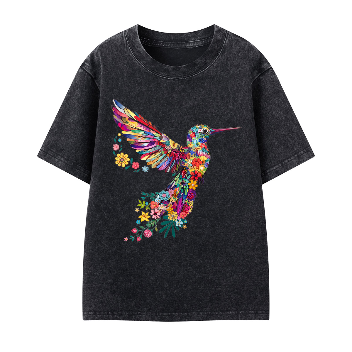 Animal Lover Hummingbird Kids Washed T-Shirt