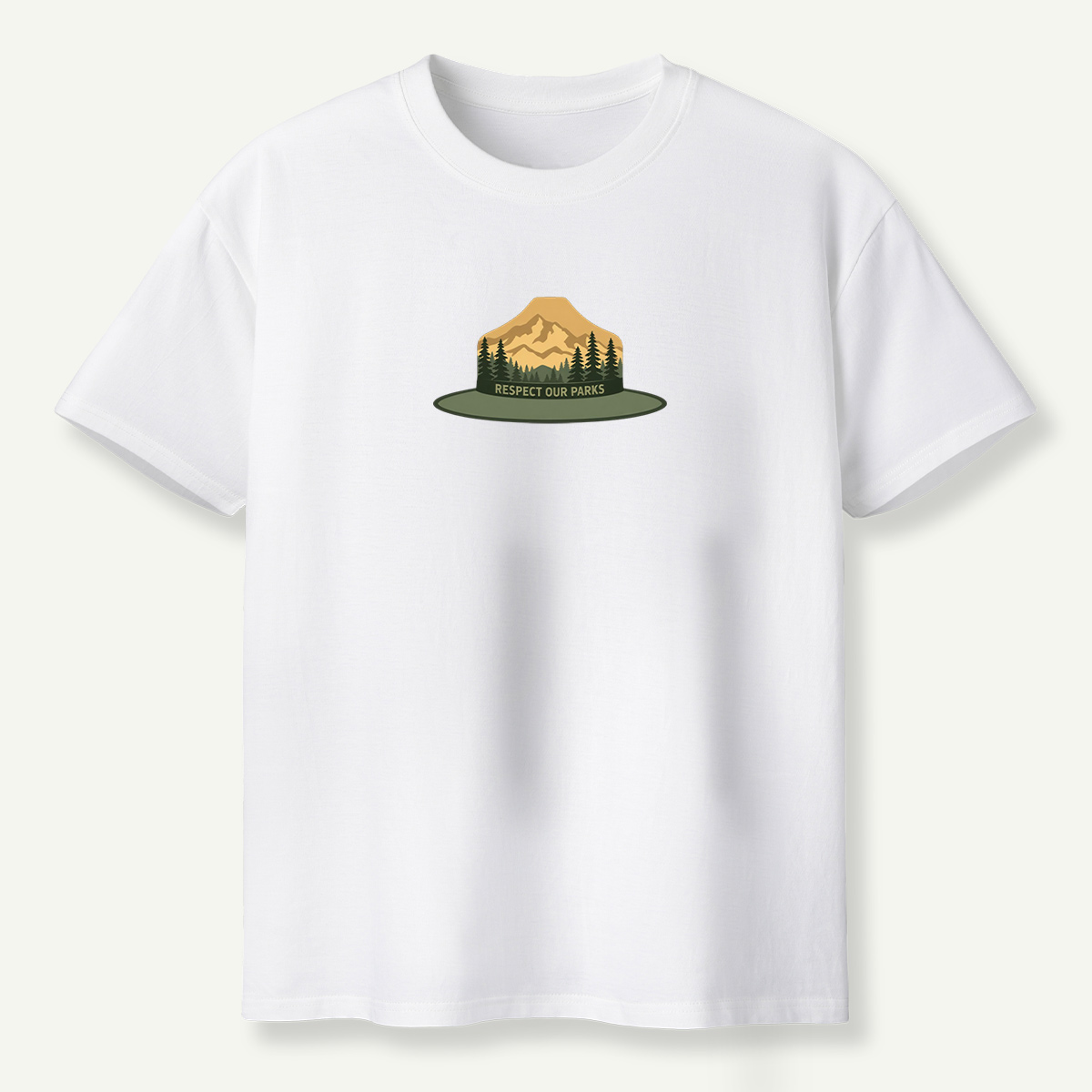 Respect Our Parks Mountain Forest Ranger Hat Badge T-Shirt