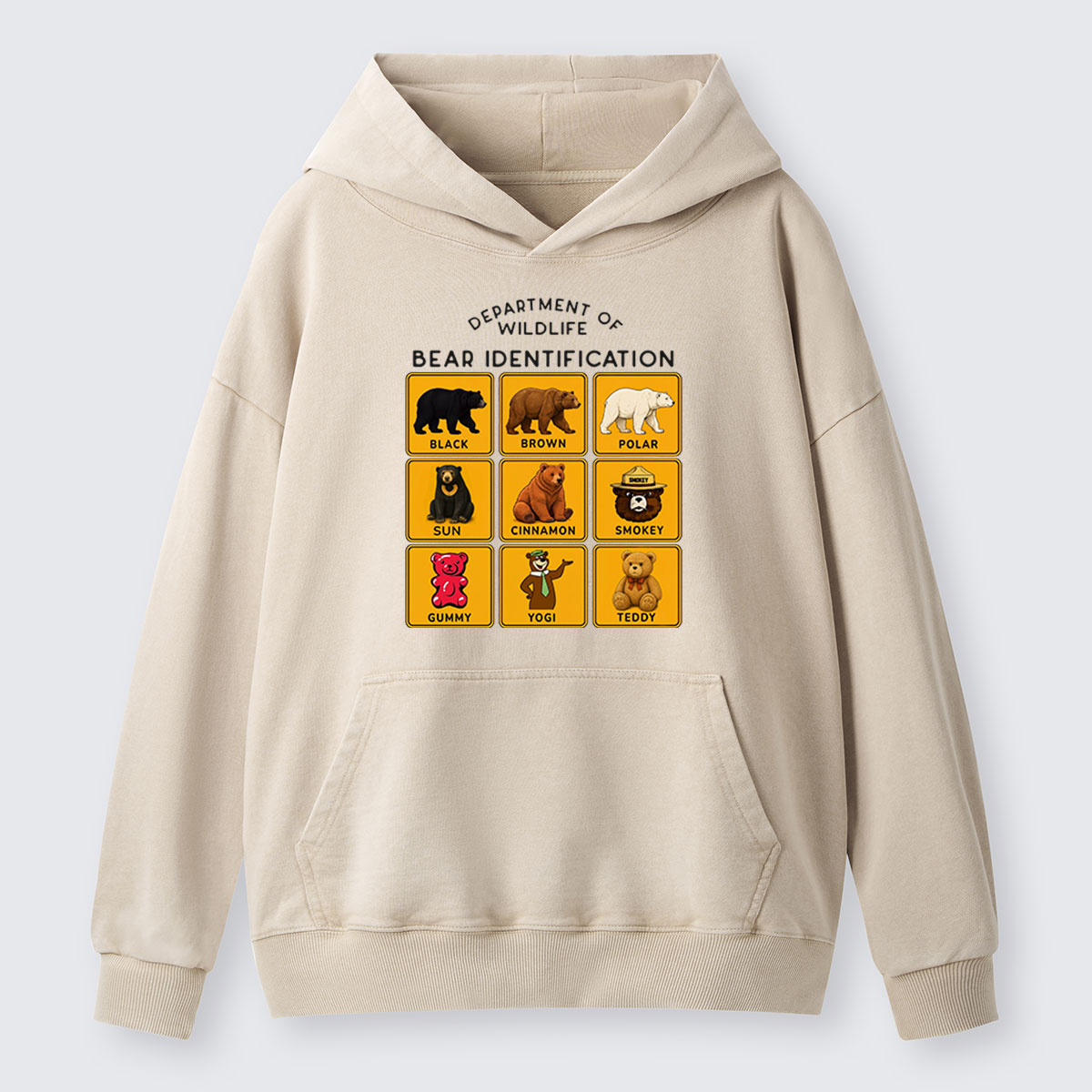 Department of Wildlife Bear Identification Gummy Bear Washed Hoodie