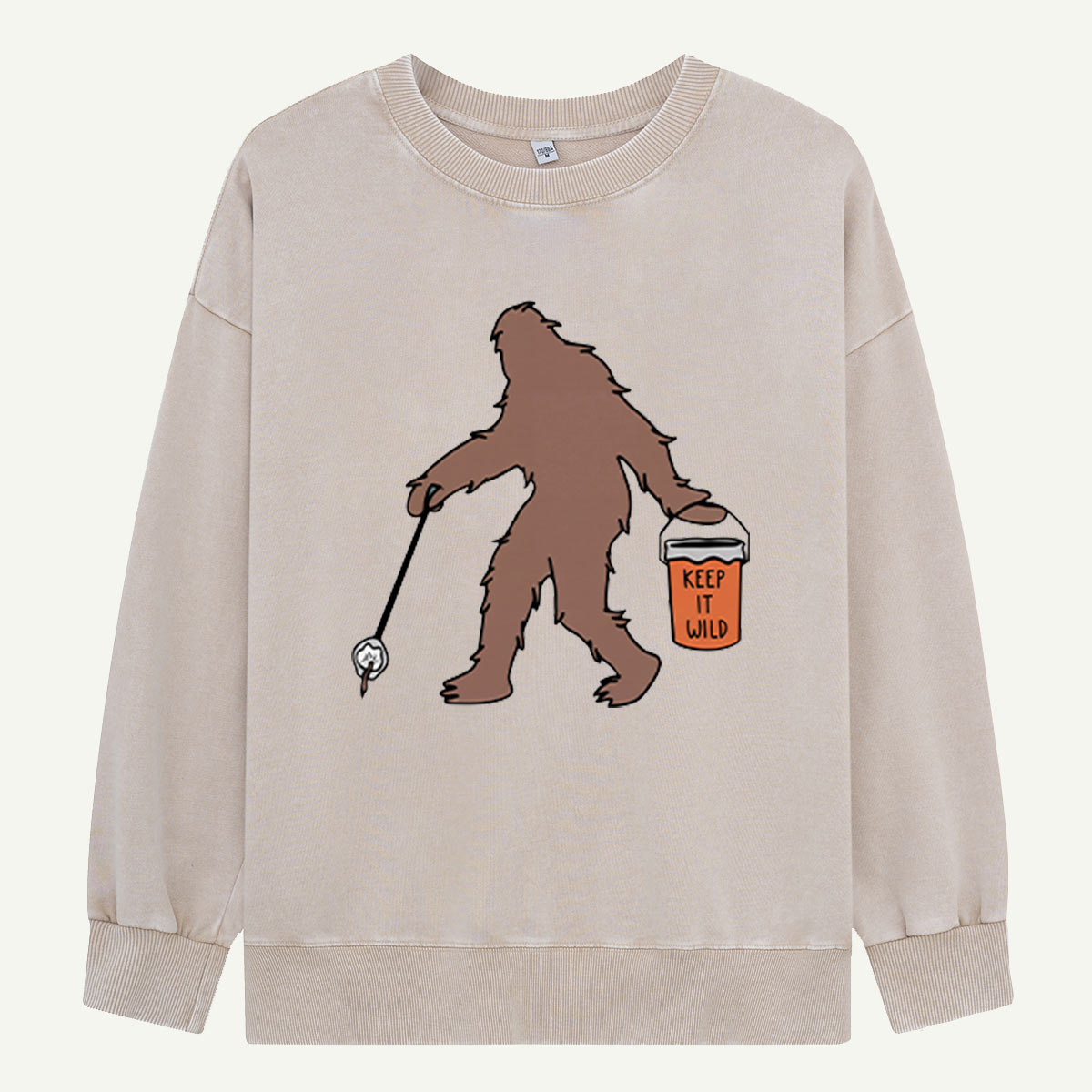 Bigfoot Carrying Coffee Mug Washed Sweatshirts