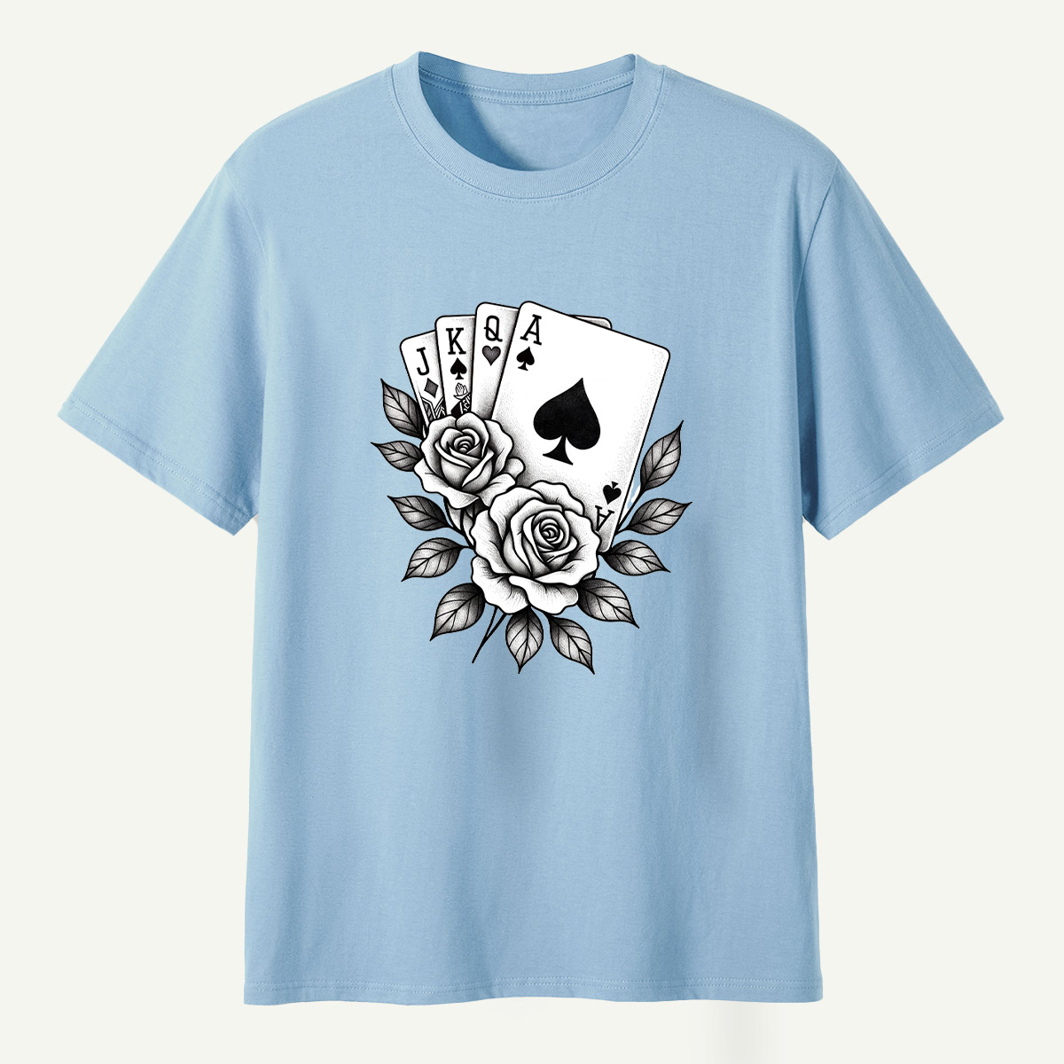 Floral Ace Of Spades Rose Bouquet T-Shirt