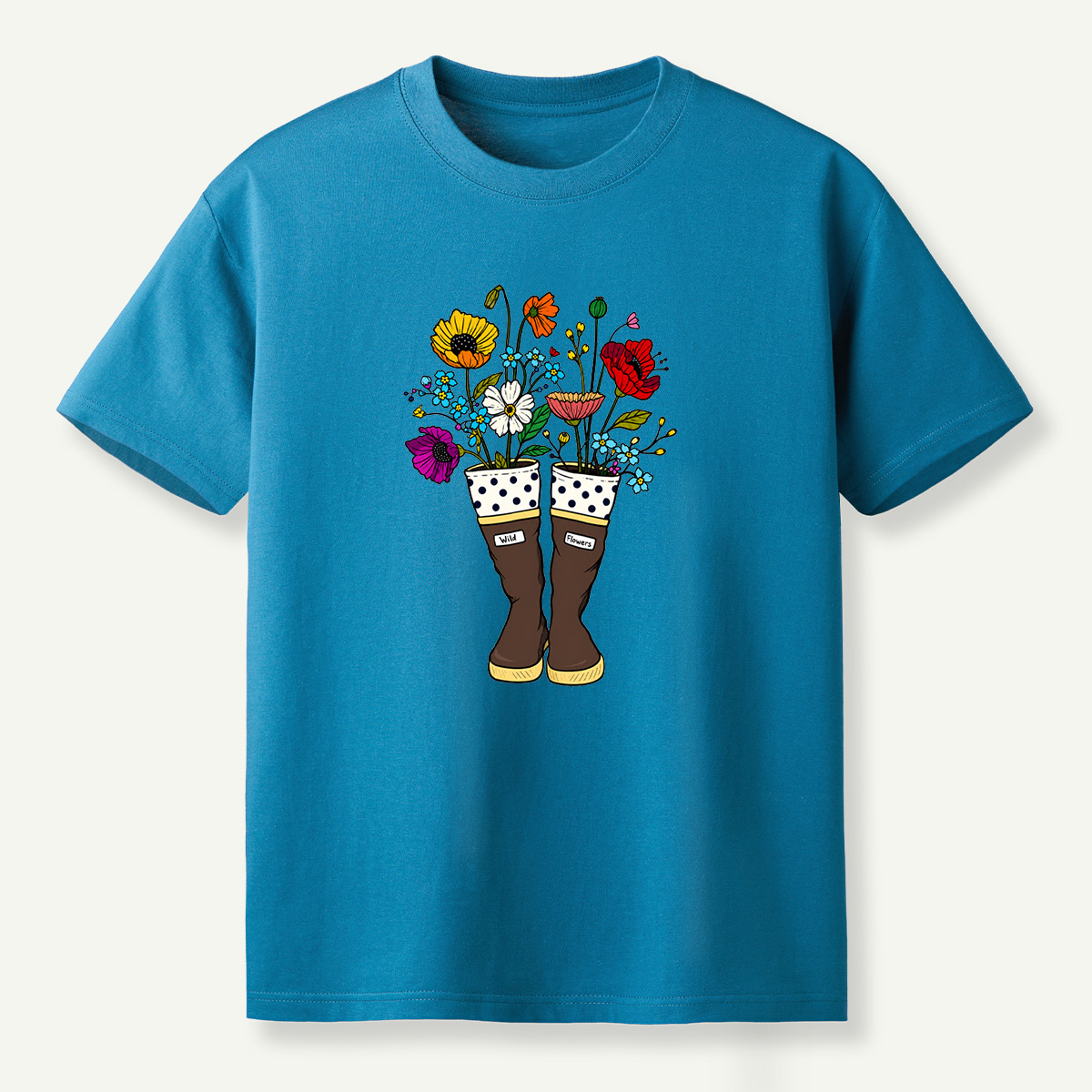 Wild Flowers Garden Boots Colorful Wildflower Bouquet T-Shirt