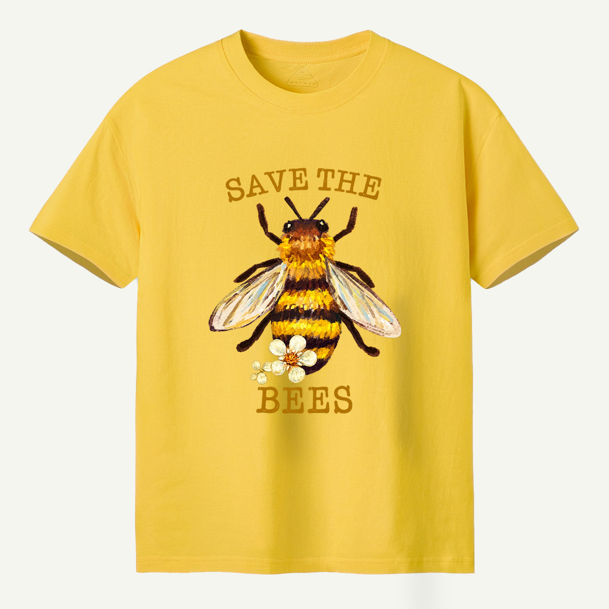 Save The Bees Watercolor Bee Floral Illustration T-Shirt
