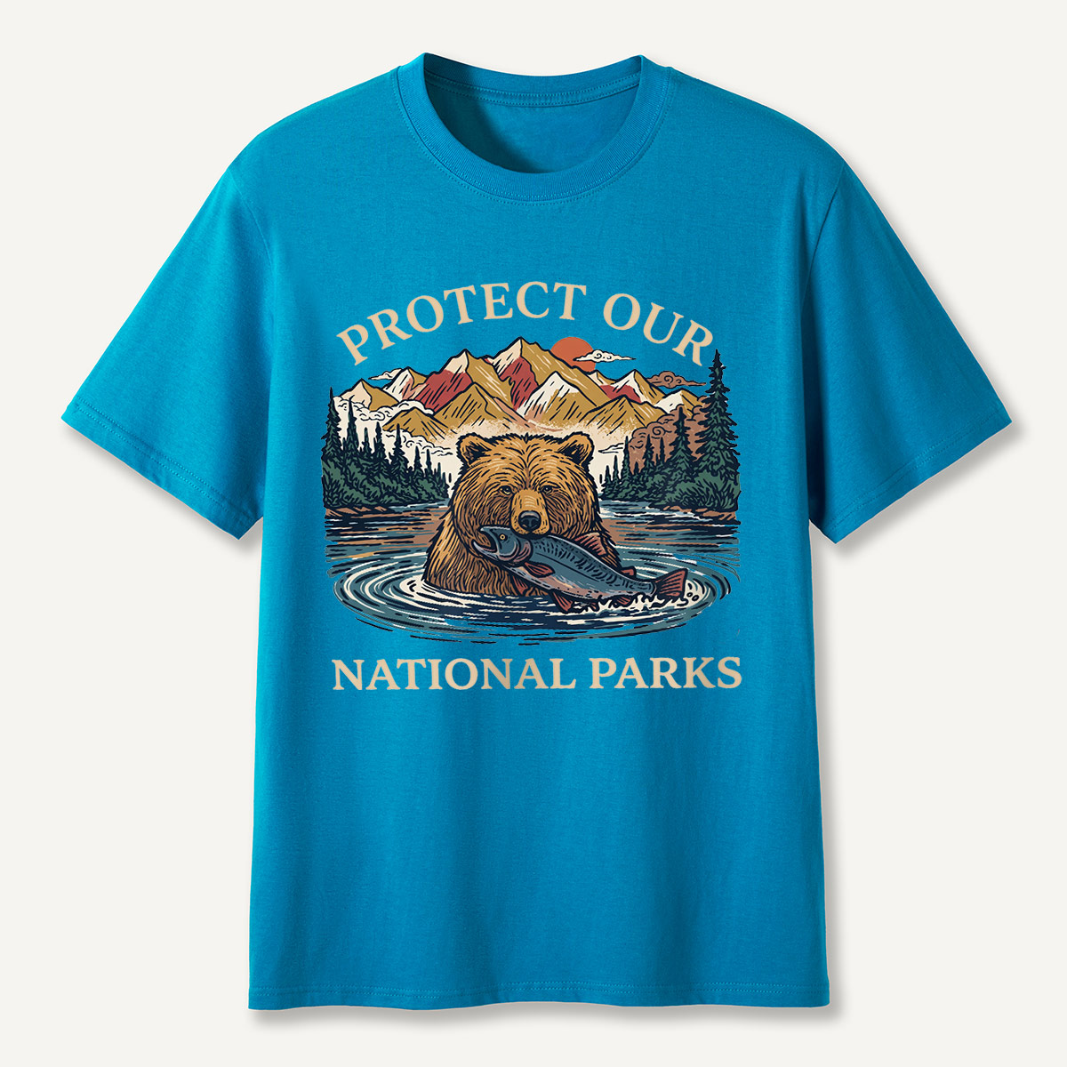 Protect Our National Parks Bear & Salmon T-Shirt