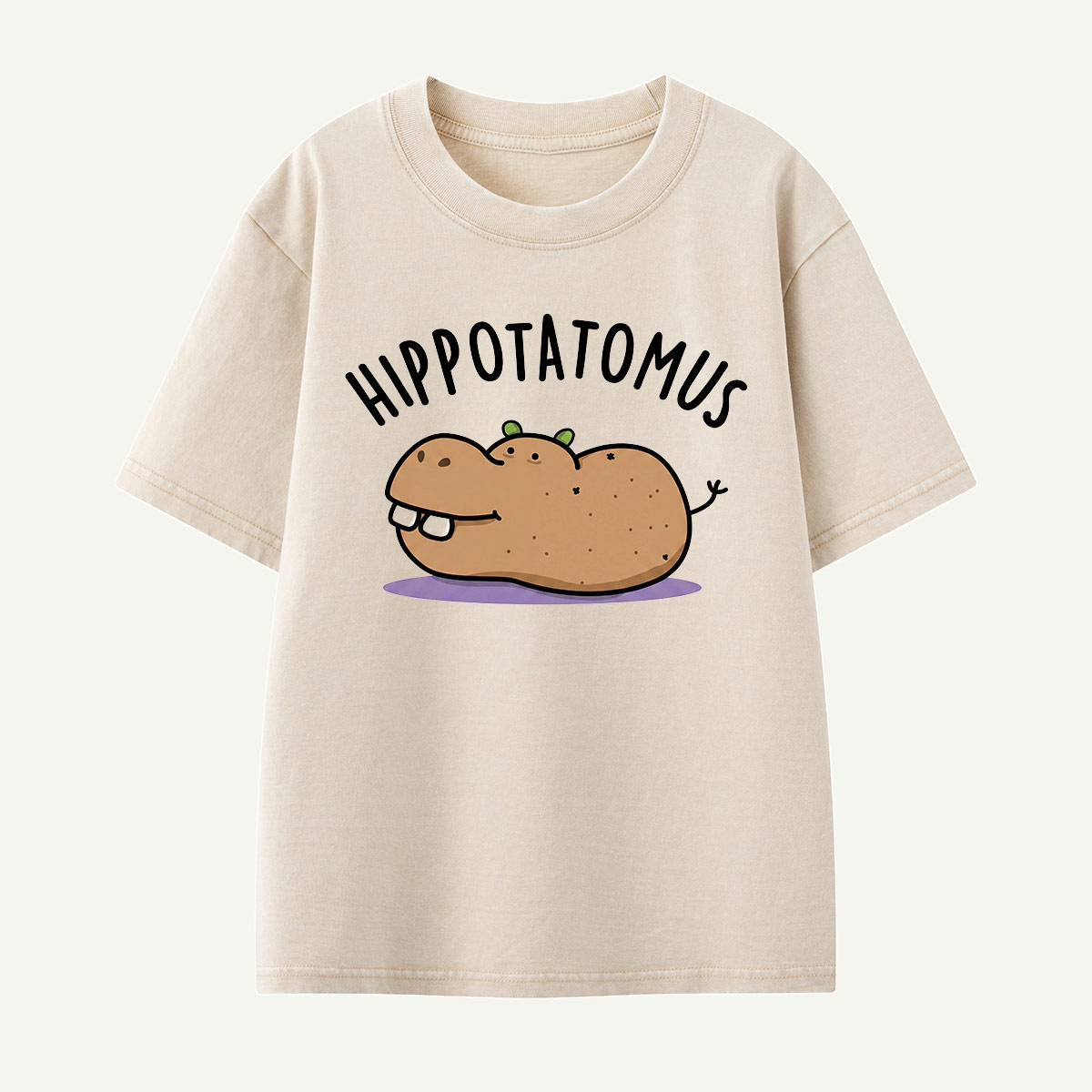 Hippotatomus Potato Hippo Kids Washed T-Shirt