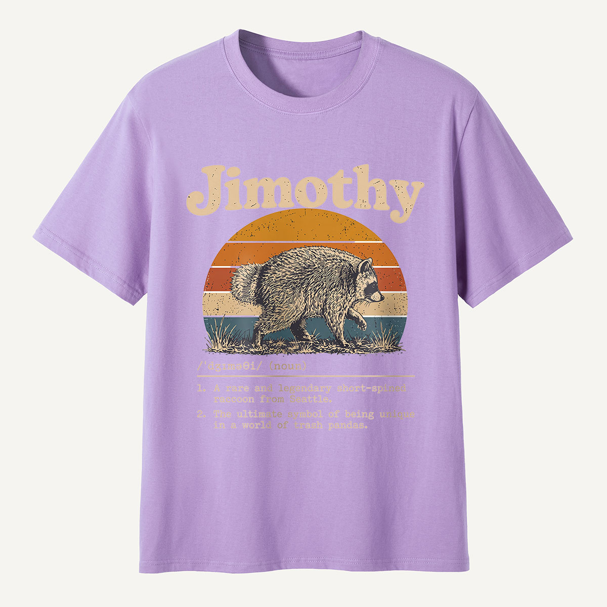 Jimothy Definition Retro Sunset Raccoon T-Shirt