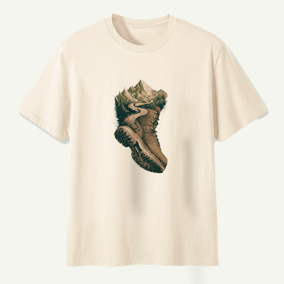 Hiking Boot Mountain Trail Landscape T-Shirt