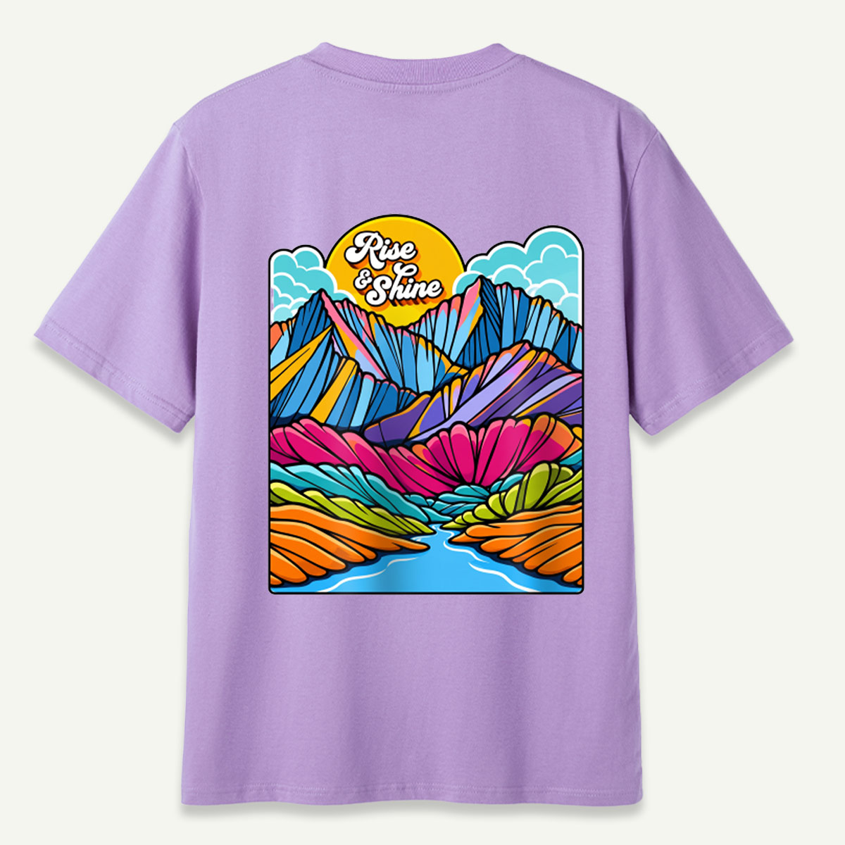 Rise And Shine Colorful Mountain Sunrise Landscape T-Shirt