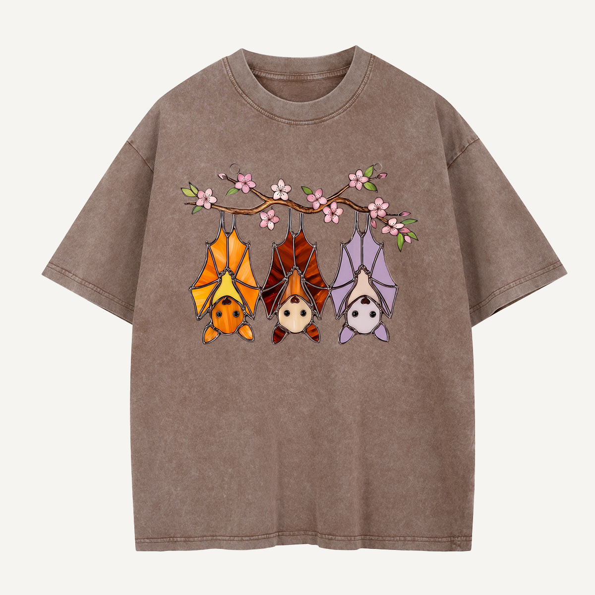 Cherry Blossom Bat Trio Washed T-Shirt