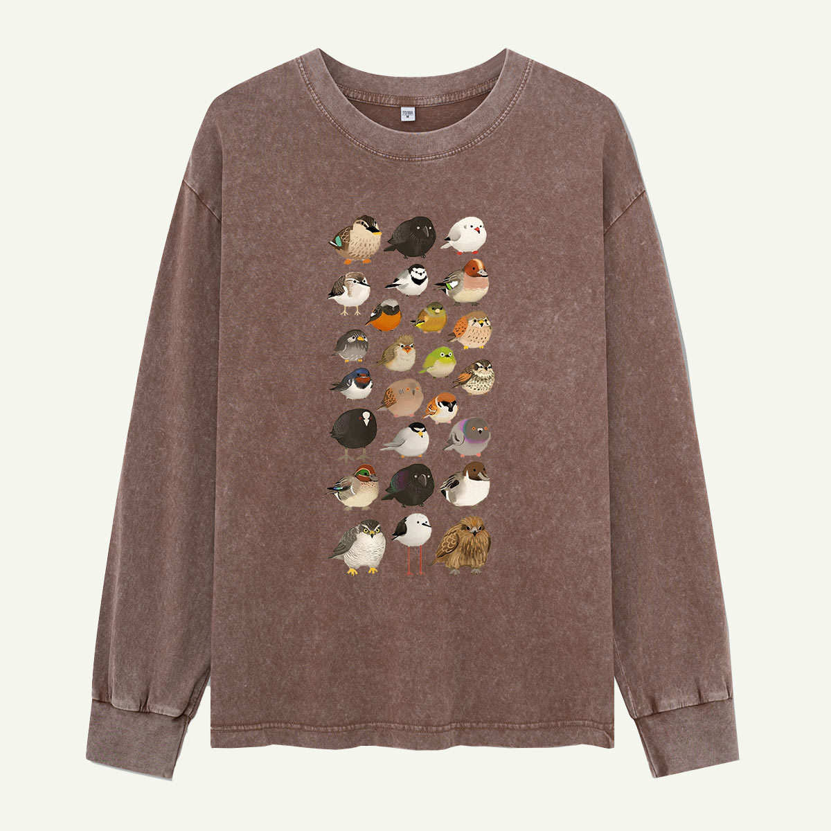 Bird Species Illustration Washed Long Sleeves
