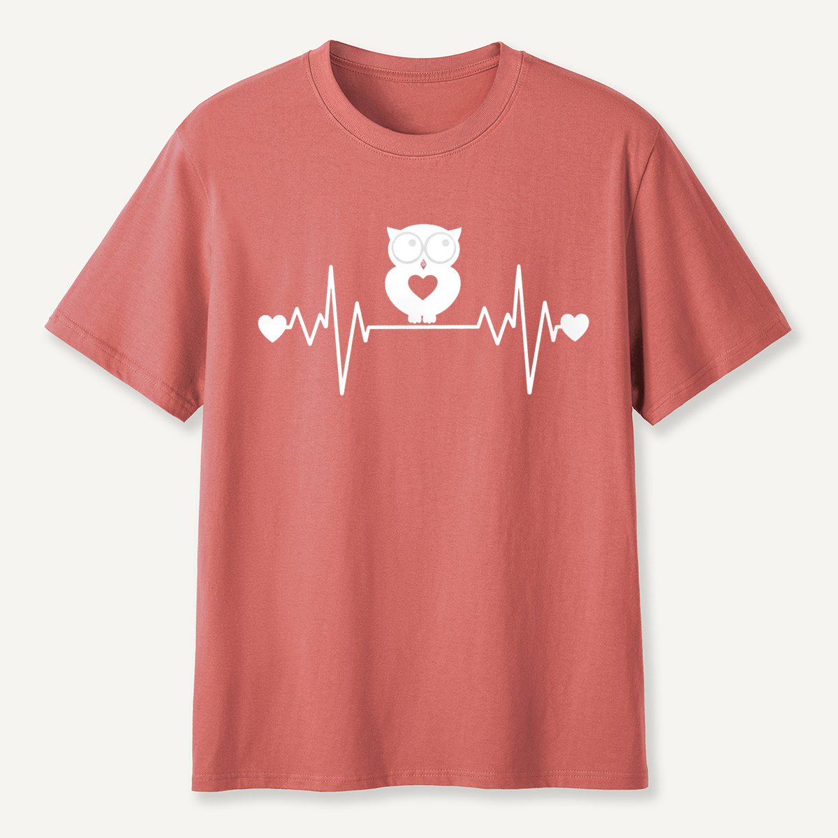 Heartbeat Owl Love Pink T-Shirt