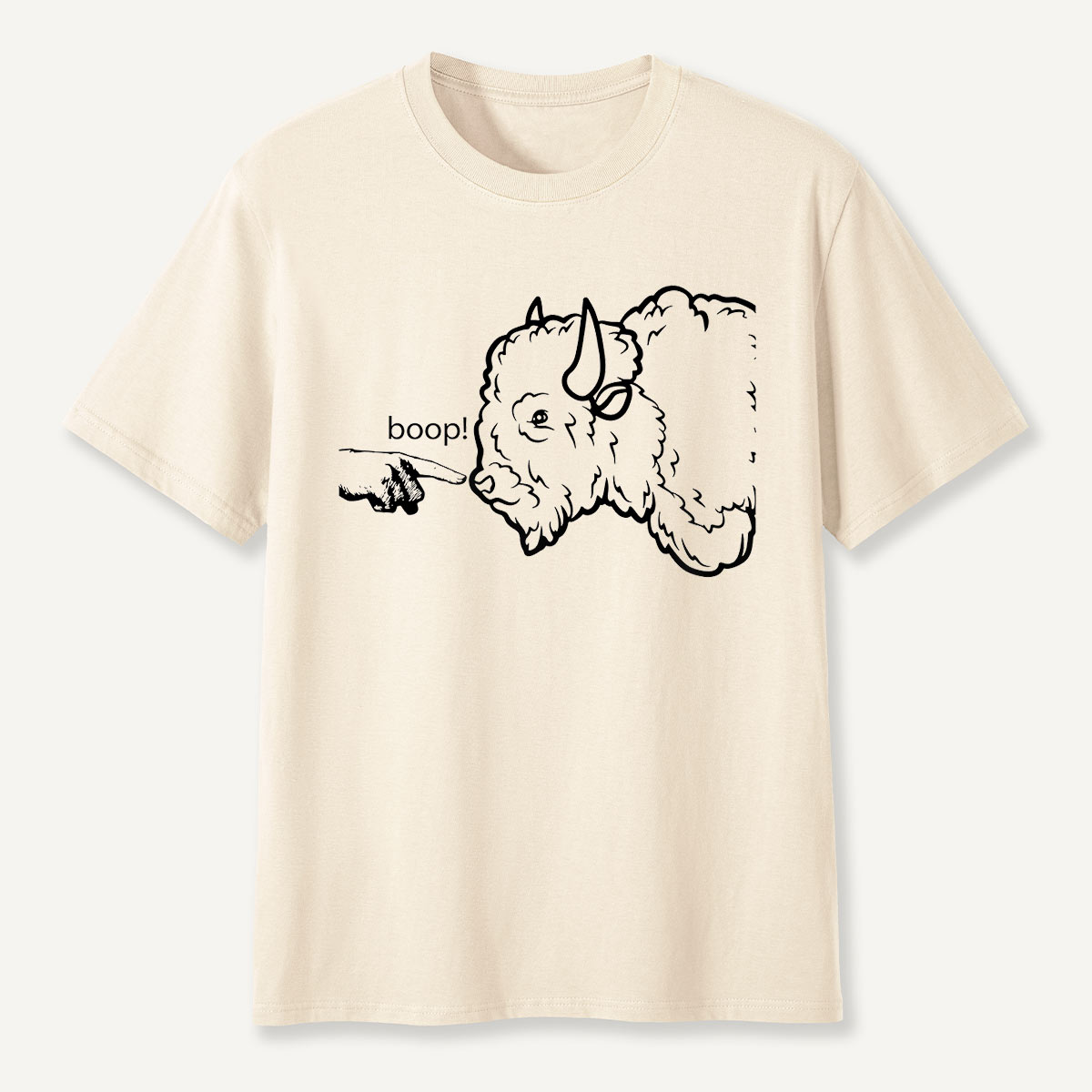 Boop the Bison Funny Line Art T-Shirt