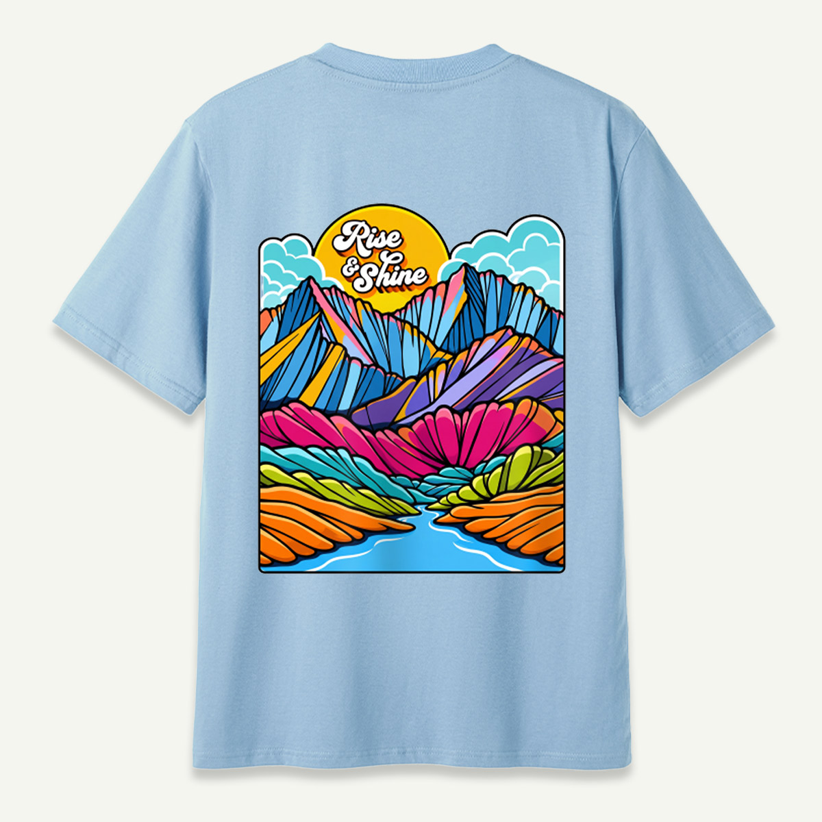 Rise And Shine Colorful Mountain Sunrise Landscape T-Shirt