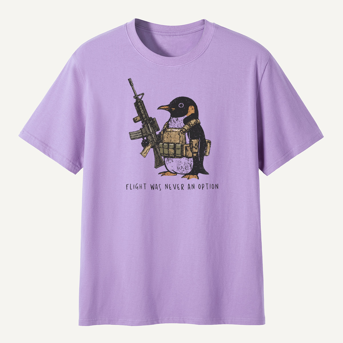 Flight Was Never An Option Tactical Rifle Penguin T-Shirt