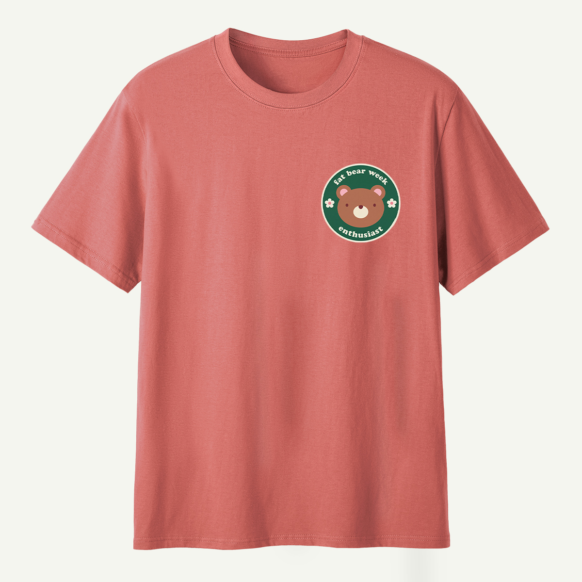 Fat Bear Week Enthusiast Cute Bear Badge T-Shirt