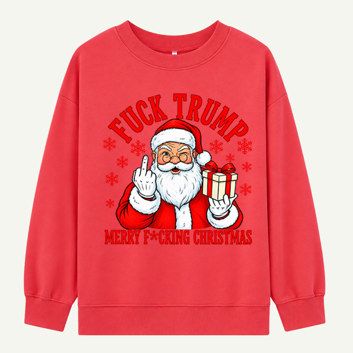 Fuck Trump Merry Fucking Christmas Santa Middle Finger Sweatshirts