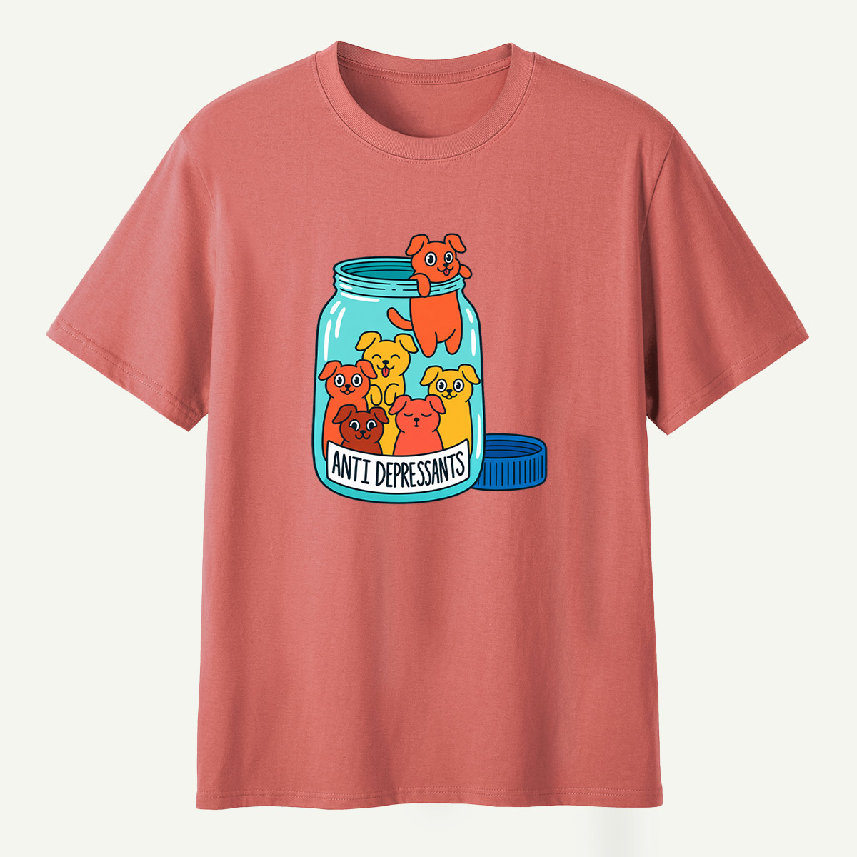 Anti Depressants Puppy Jar Funny Illustration T-Shirt