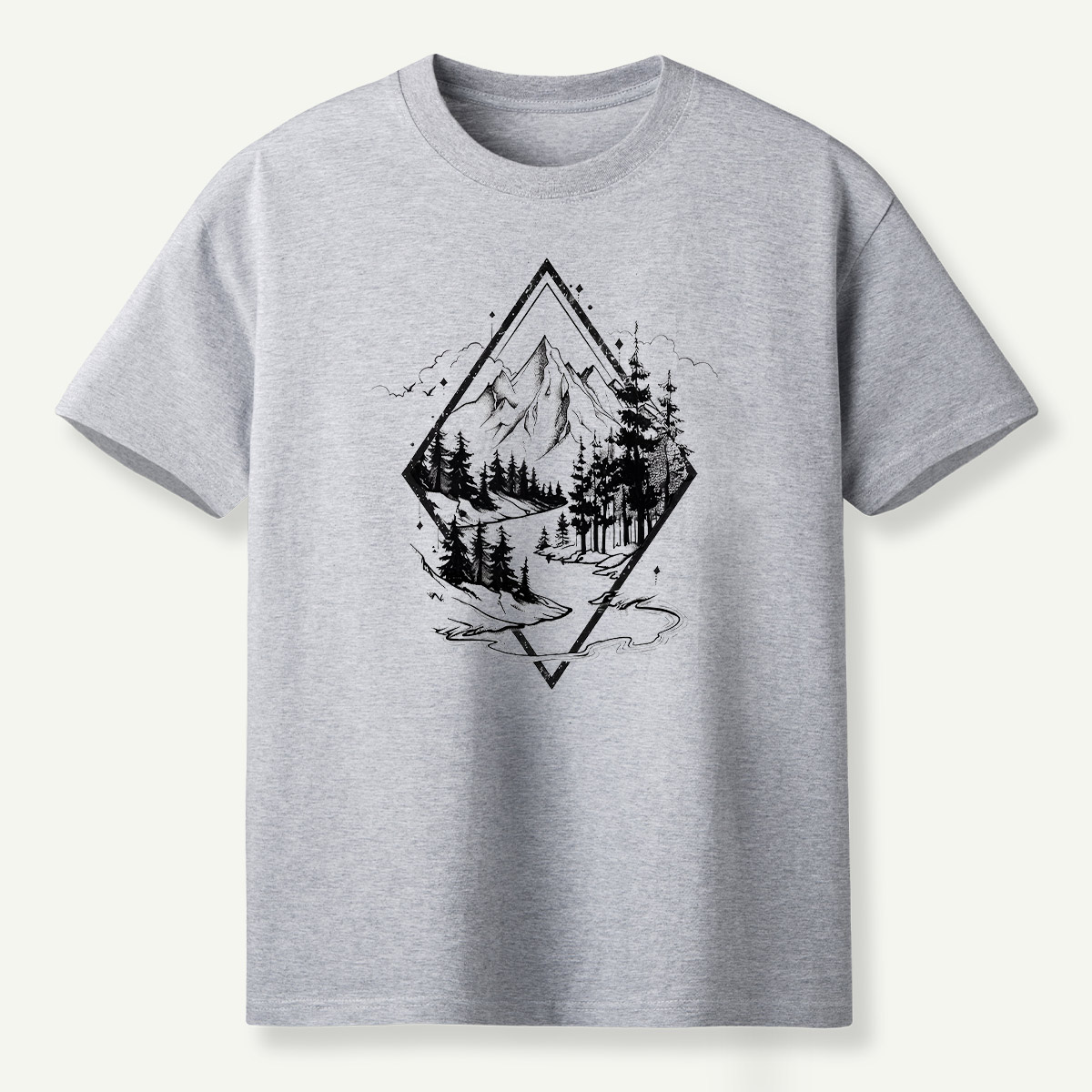 Mountain Forest Diamond Landscape T-Shirt