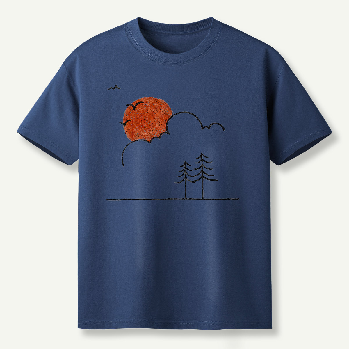Minimal Sunset Pine Trees T-Shirt