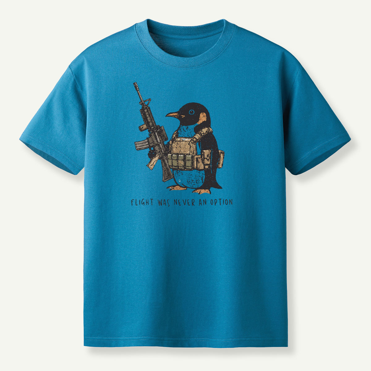 Flight Was Never An Option Tactical Rifle Penguin T-Shirt